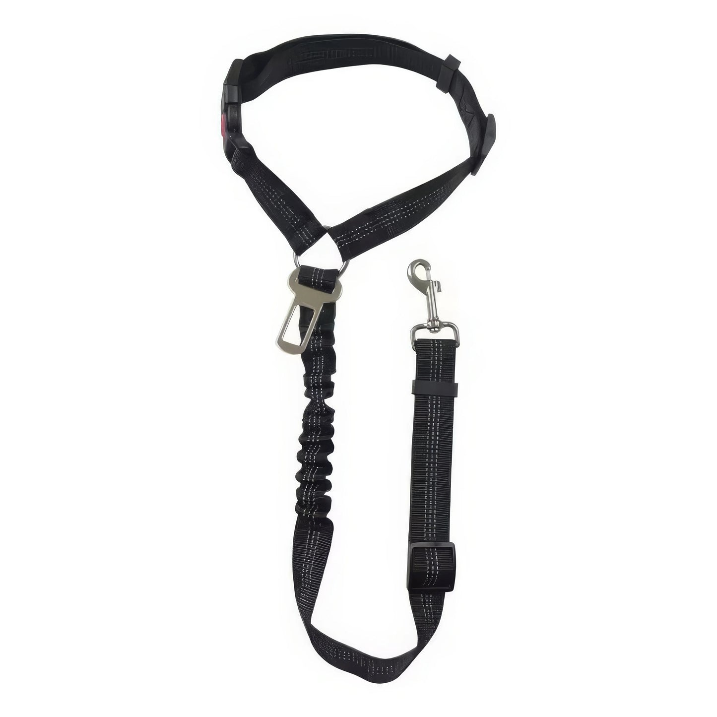 1 Black Car Safety Rope, Anti Slip Buckle Design, Elastic Safety Restraint Belt, Suitable for Small and Large Dogs