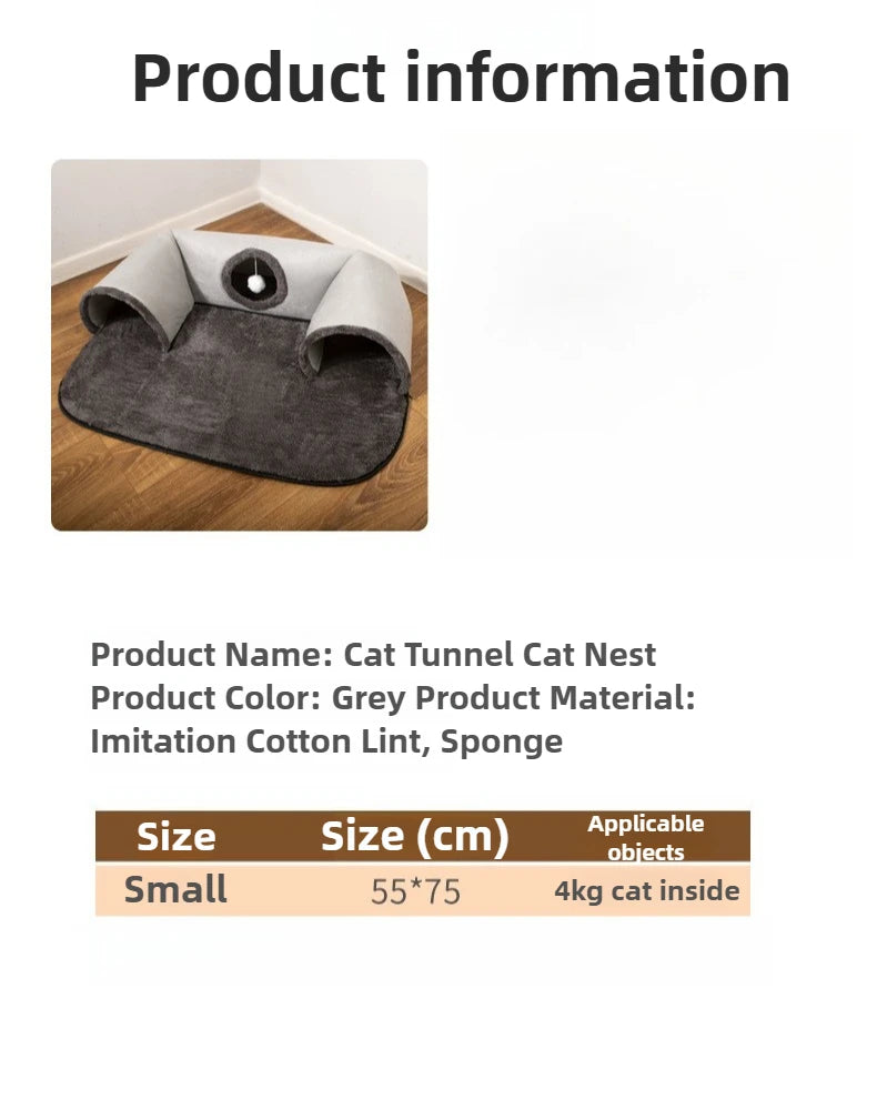 Hide Seek U-shaped Cat Tunnel