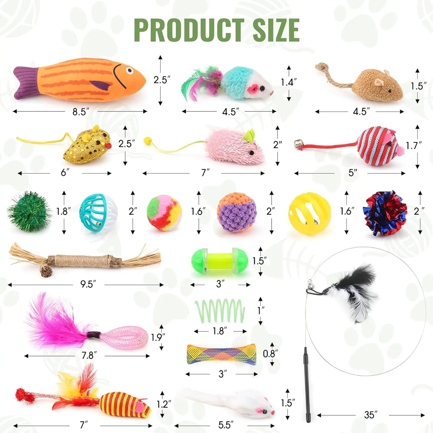Cat Toys Variety Pack, 20 Pieces