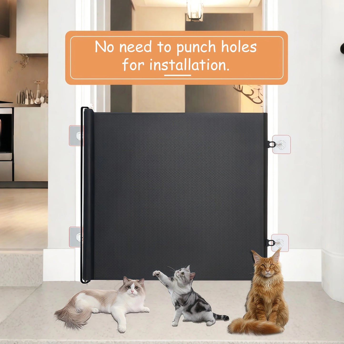 Automatic Retractable Cat Gate Particularly Convenient Training Tool Safety Enclosure Suitable for Puppies