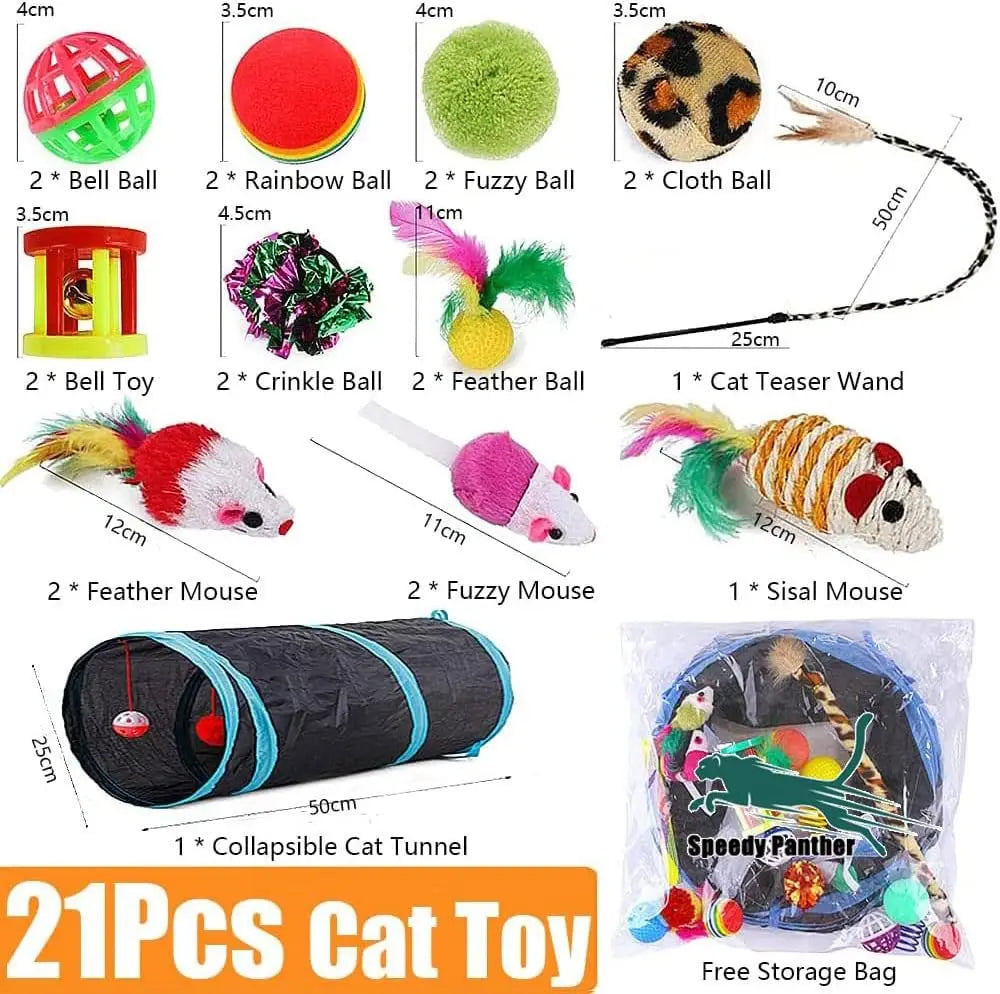 21 Pcs Cat Toys for Indoor Cats