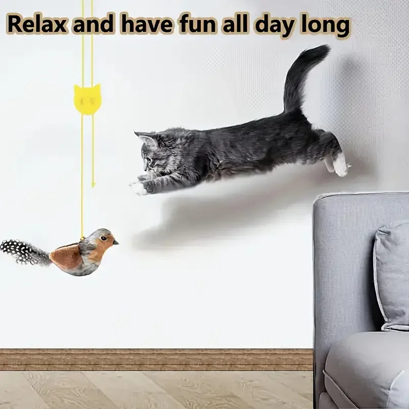 Interactive Touch-Activated Flapping Bird, Plush Sparrow with Realistic Chirping Sound