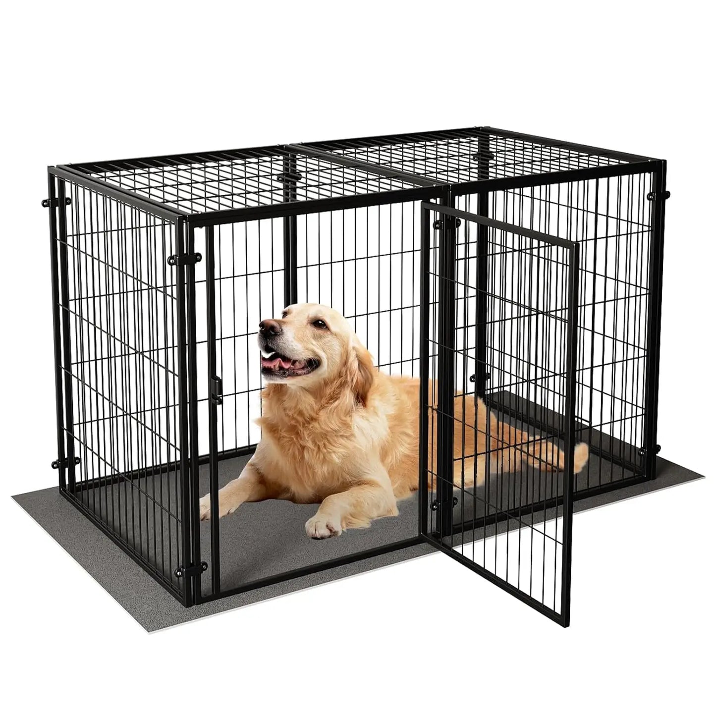 Large Dog Crate – 59 Inch Metal Kennel for Medium and Small Dogs, Safe Indoor & Outdoor