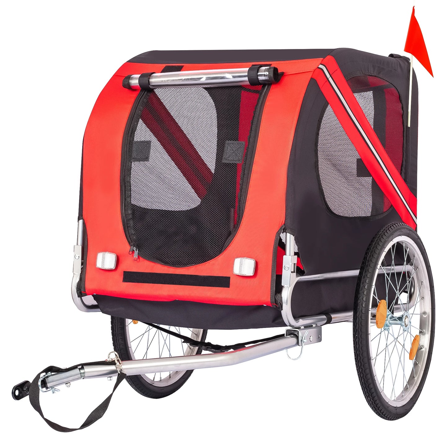 Steel Dog Bike Trailer with Universal Bicycle Coupler Folding Carrier Max 40kg Water Resistant