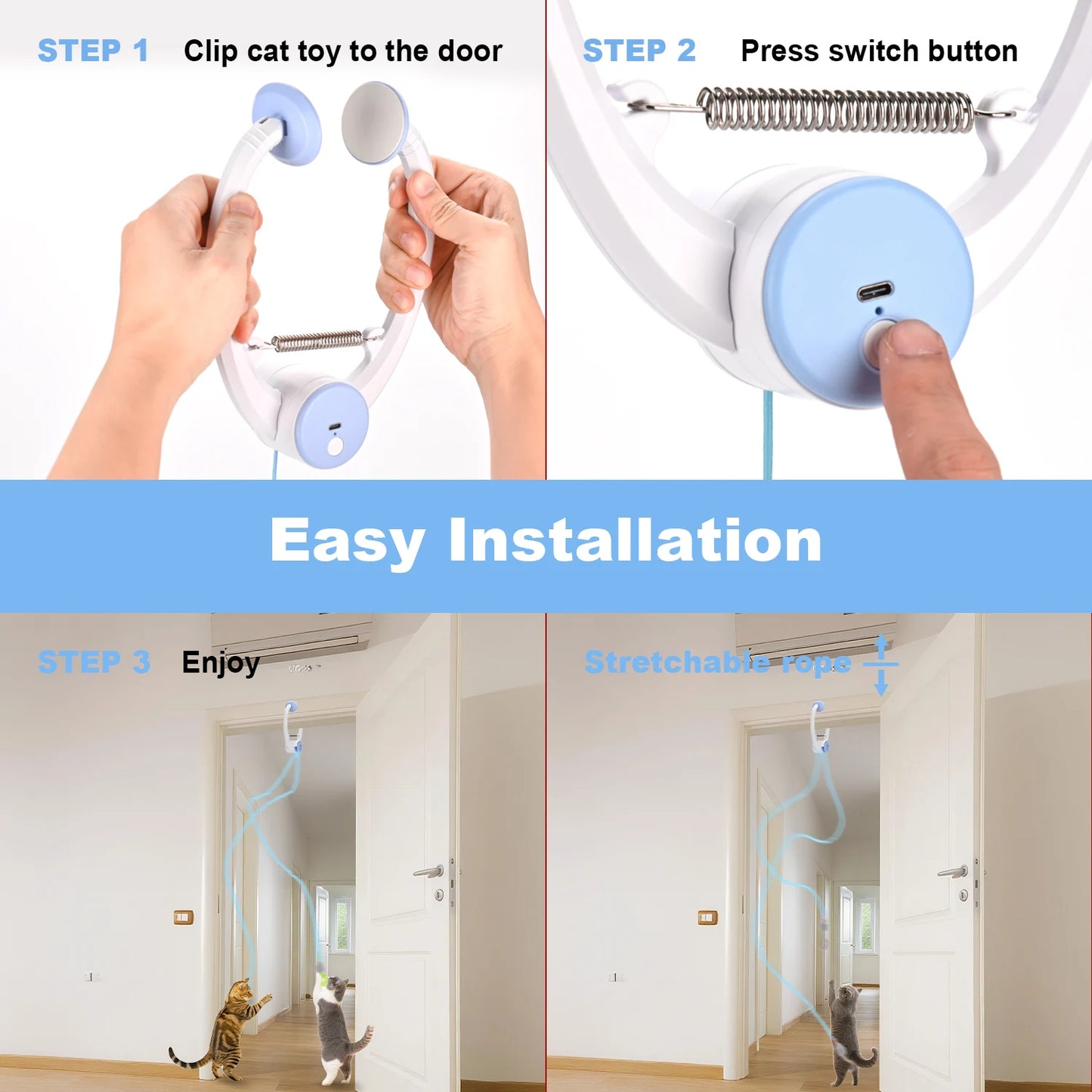 Door Hanging Interactive Cat Toy USB Rechargeable