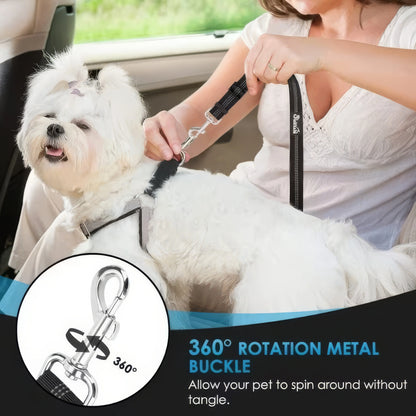 1 Black Car Safety Rope, Anti Slip Buckle Design, Elastic Safety Restraint Belt, Suitable for Small and Large Dogs