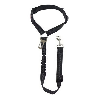 1 Black Car Safety Rope, Anti Slip Buckle Design, Elastic Safety Restraint Belt, Suitable for Small and Large Dogs