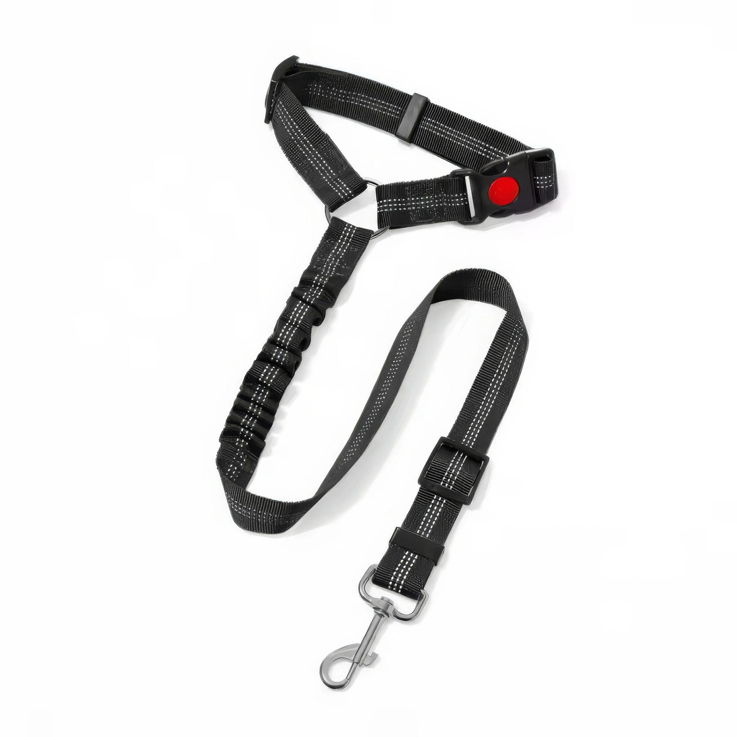1 Black Car Safety Rope, Anti Slip Buckle Design, Elastic Safety Restraint Belt, Suitable for Small and Large Dogs