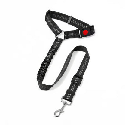 1 Black Car Safety Rope, Anti Slip Buckle Design, Elastic Safety Restraint Belt, Suitable for Small and Large Dogs