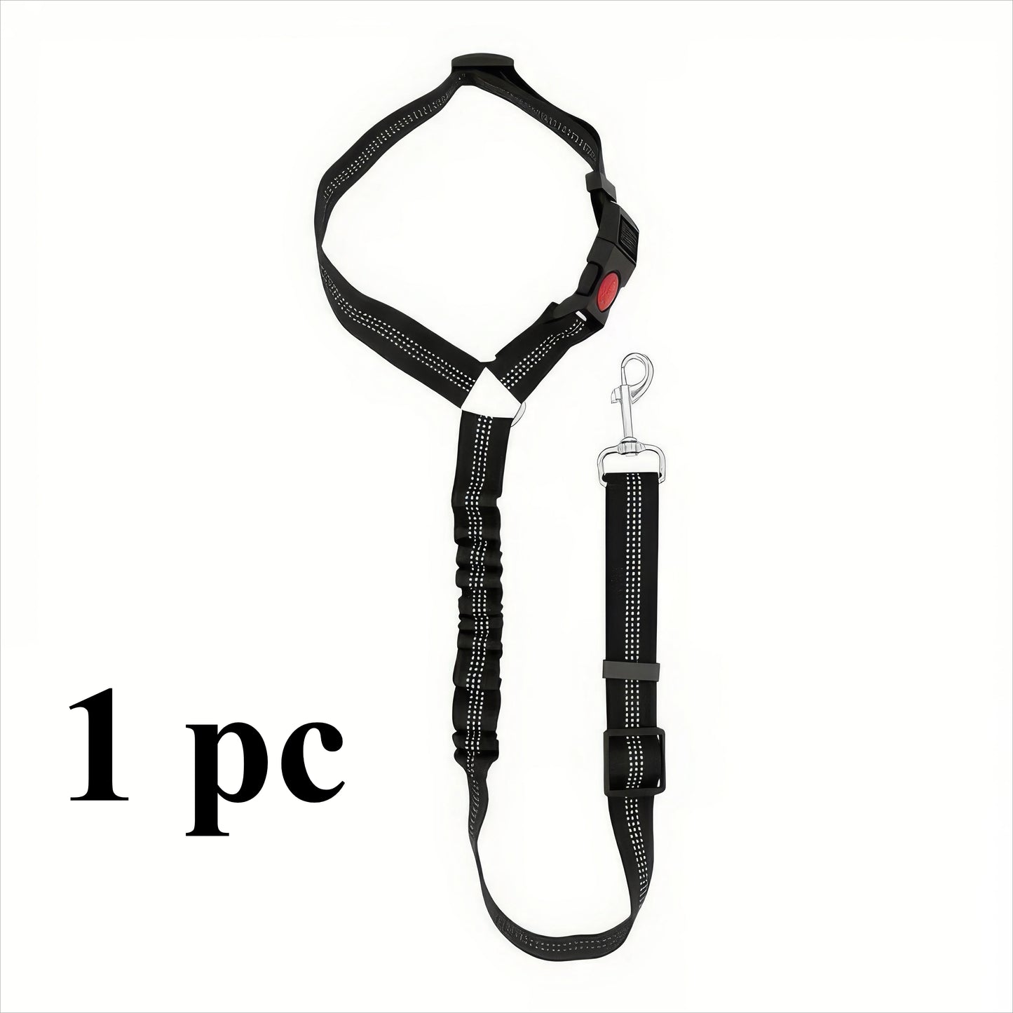 1 Black Car Safety Rope, Anti Slip Buckle Design, Elastic Safety Restraint Belt, Suitable for Small and Large Dogs