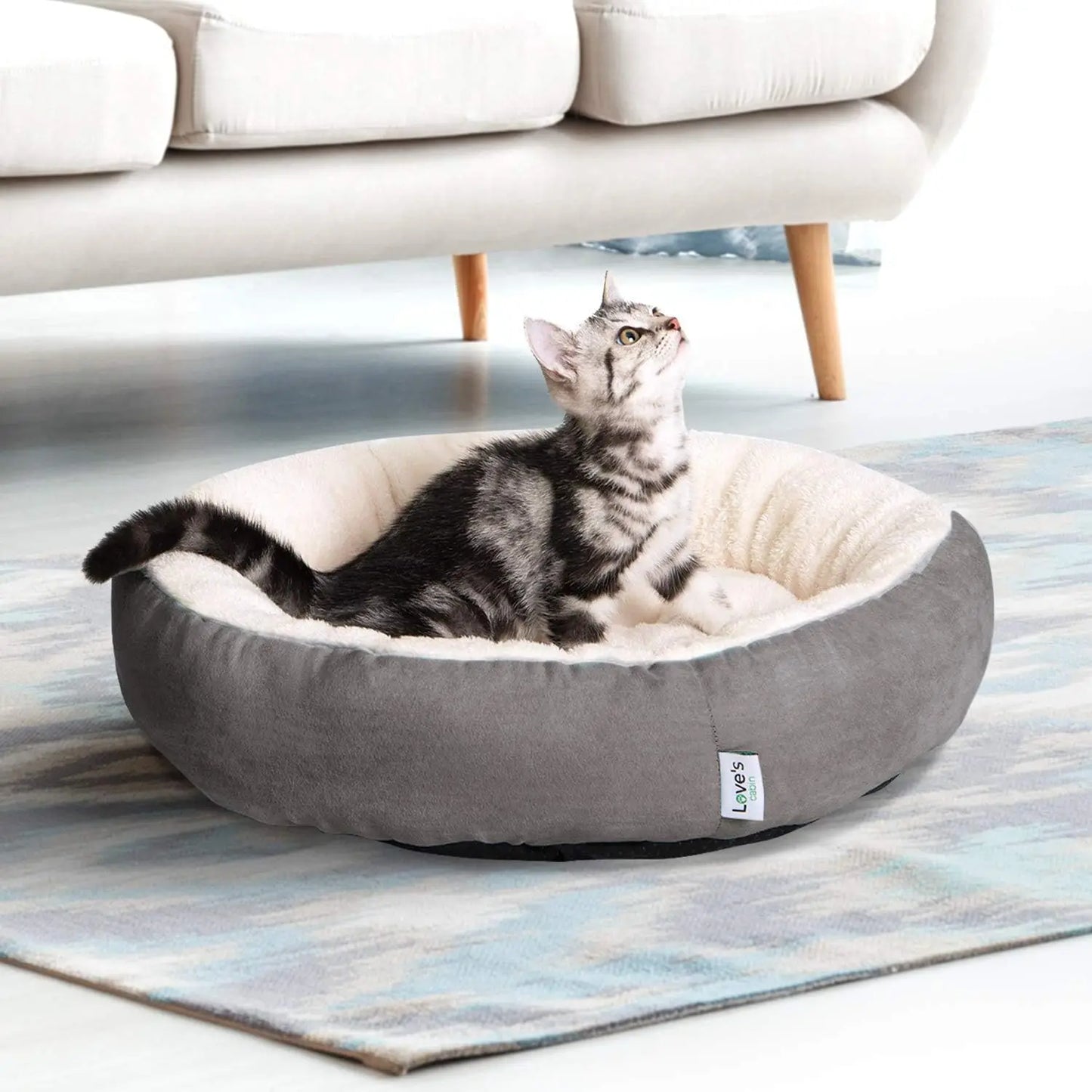 Round Donut Cat and Dog Cushion Bed