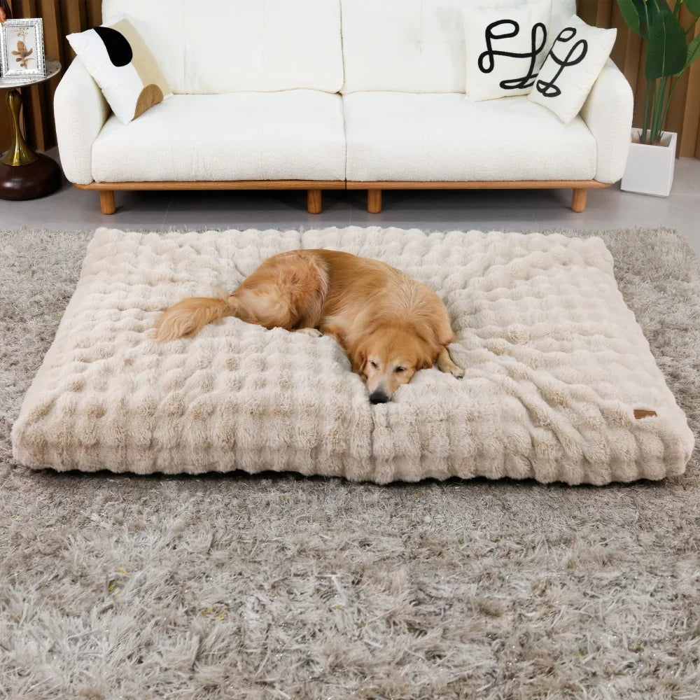 Ultra Plush Dog Bed Soft Pet Cushion with Washable Mat