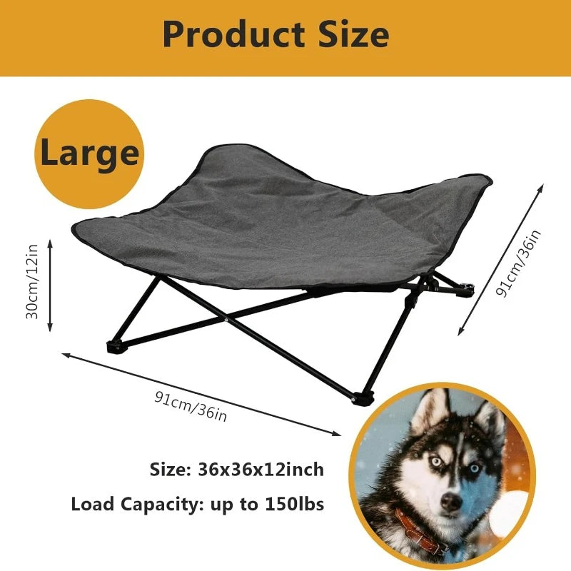 Elevated Dog Portable Cot, Folding, Padded comes with a Carrying Bag Included