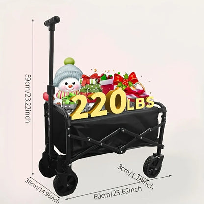Capacity Heavy-Duty All-Terrain Folding Cart - Stainless Steel Frame and Foldable Multi-Purpose Wagon