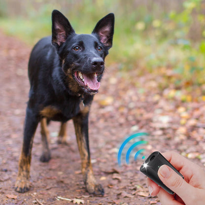 Ultrasonic Dog Bark Deterrent Device Long Range Rechargeable with LED Flashlight