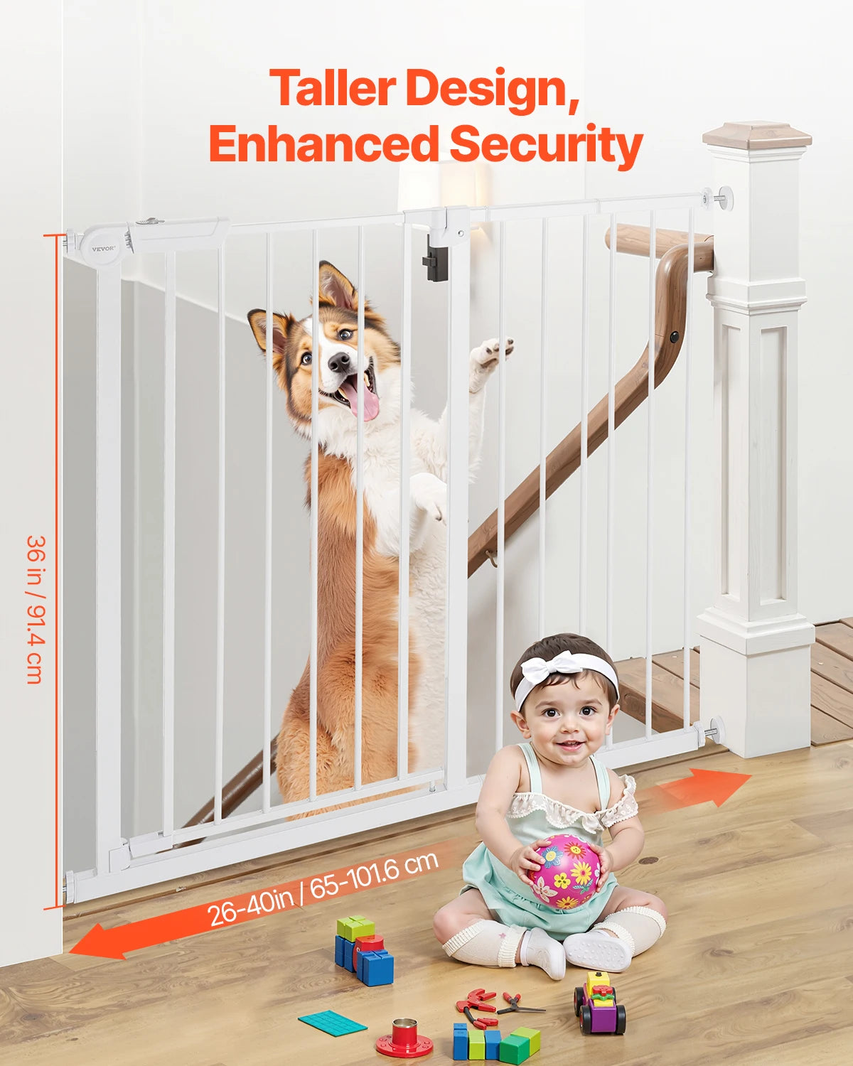 Baby Gate 28/30/36 Inches High Dog Gate