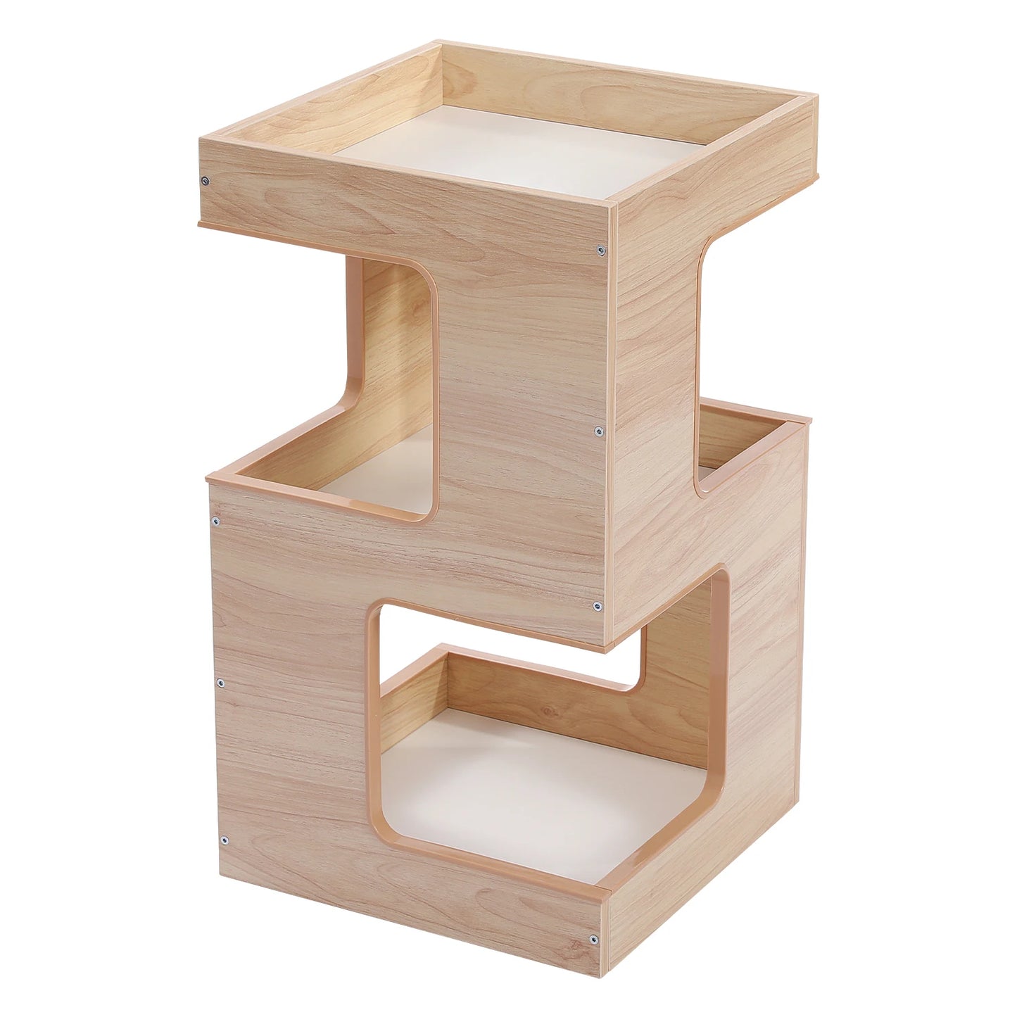 Wood Cat Condo Nightstand with Removable Soft Mats with Scratching Pad