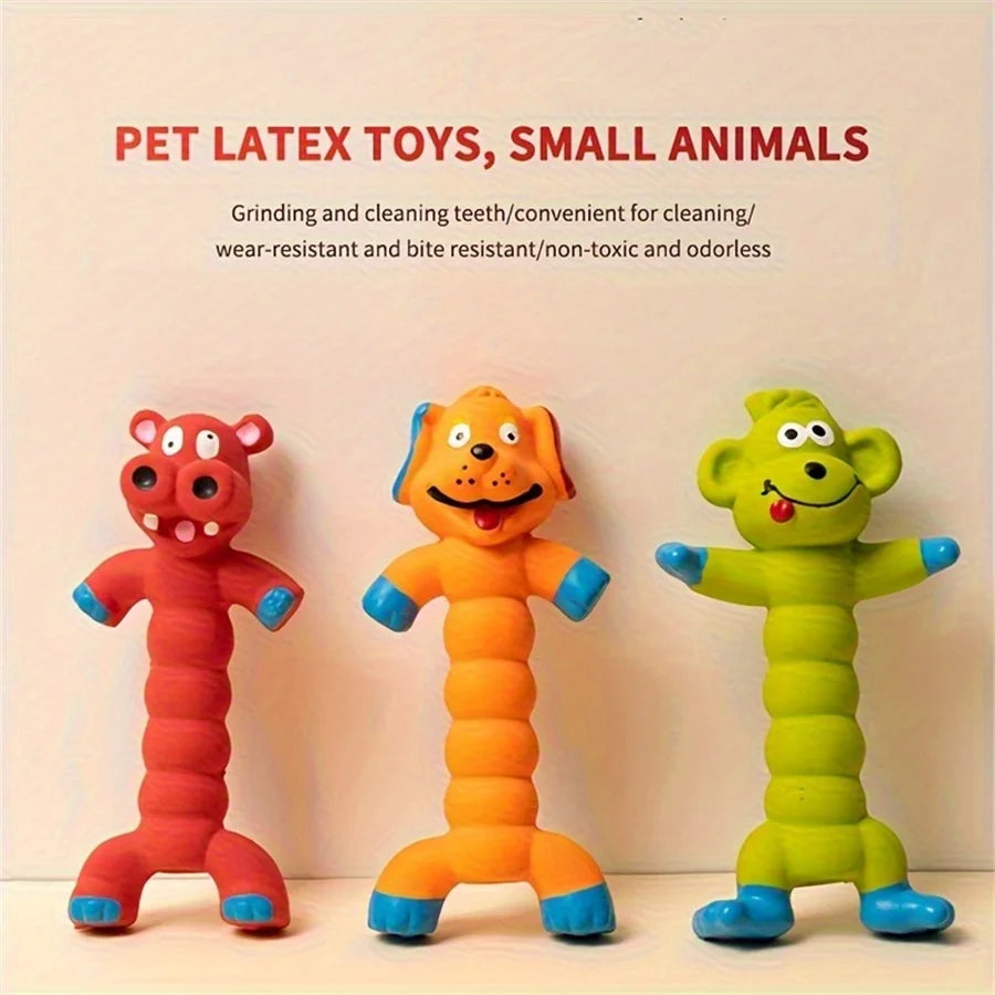 Dog Squeaky Toy,  Latex Teeth Cleaning Chew Toy Self-Play Interactive Puppy Pet Durable