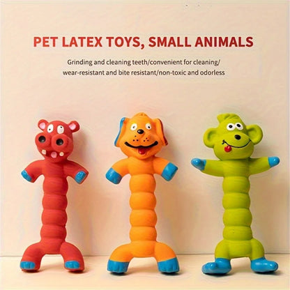 Dog Squeaky Toy,  Latex Teeth Cleaning Chew Toy Self-Play Interactive Puppy Pet Durable