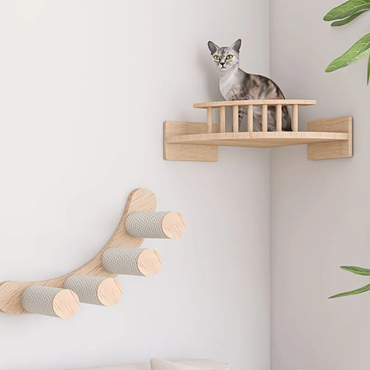 Wall Corner Mounted Cat Shelf