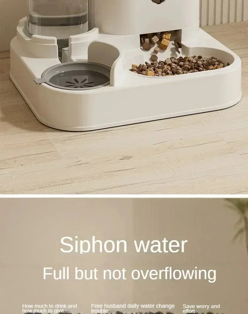 Automatic Feeder Dog or Cat With Water Fountain Large Capacity Storage Dispenser