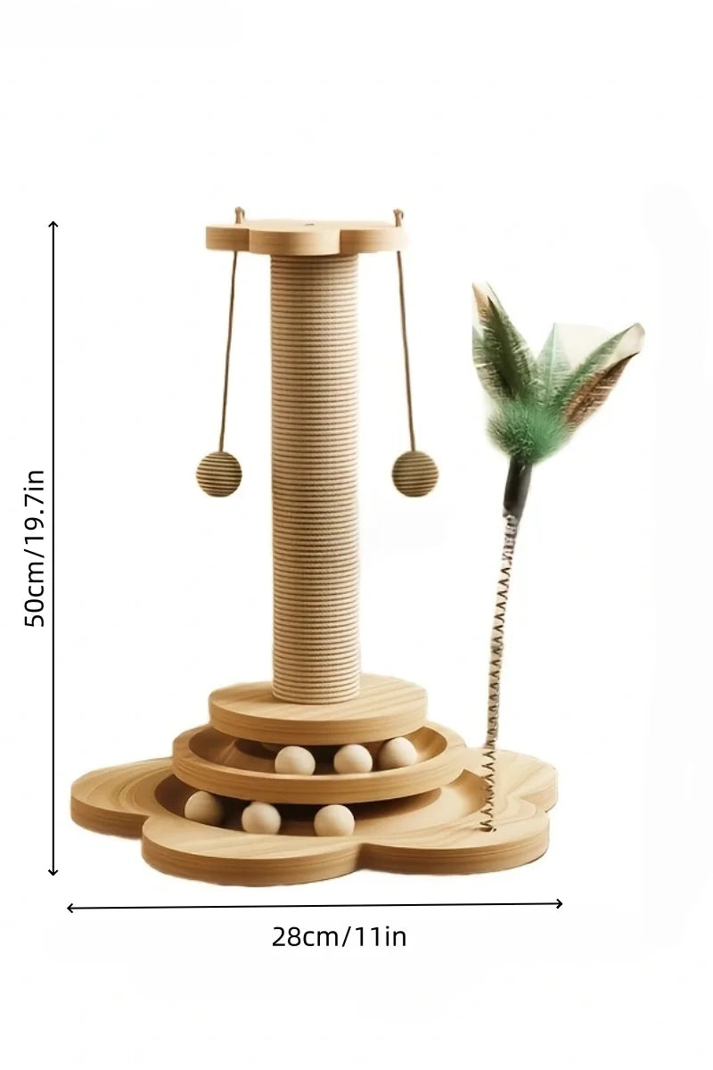 1pcs High-Quality Cat Scratch Post, Rotating Platform, Durable and Non Shedding
