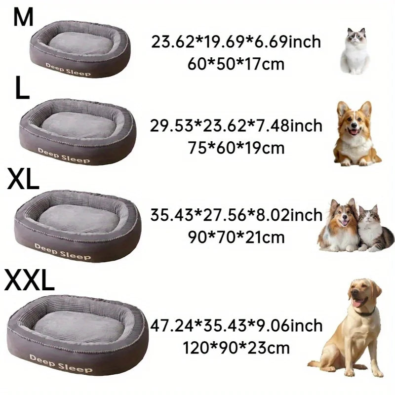 Pet Bed Round Dog Kennel Soft Washable Cushion Bed