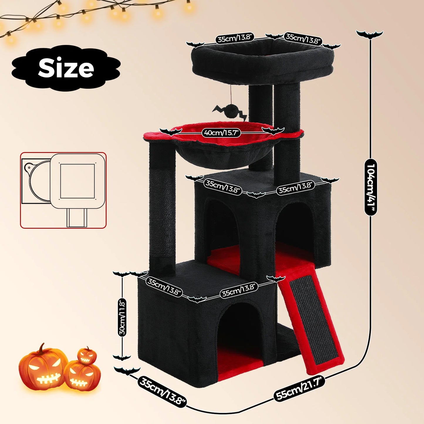 Large Cat Tree for Indoor Cats Multi-Level Cat Tower with Spacious Condos Sisal Scratching Pad