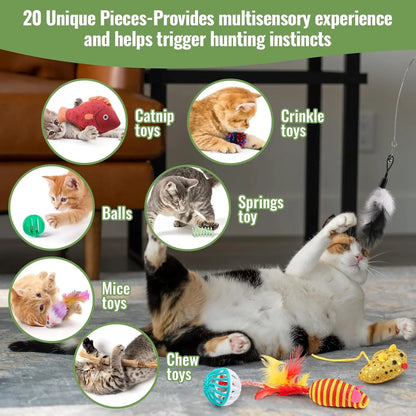 Cat Toys Variety Pack, 20 Pieces