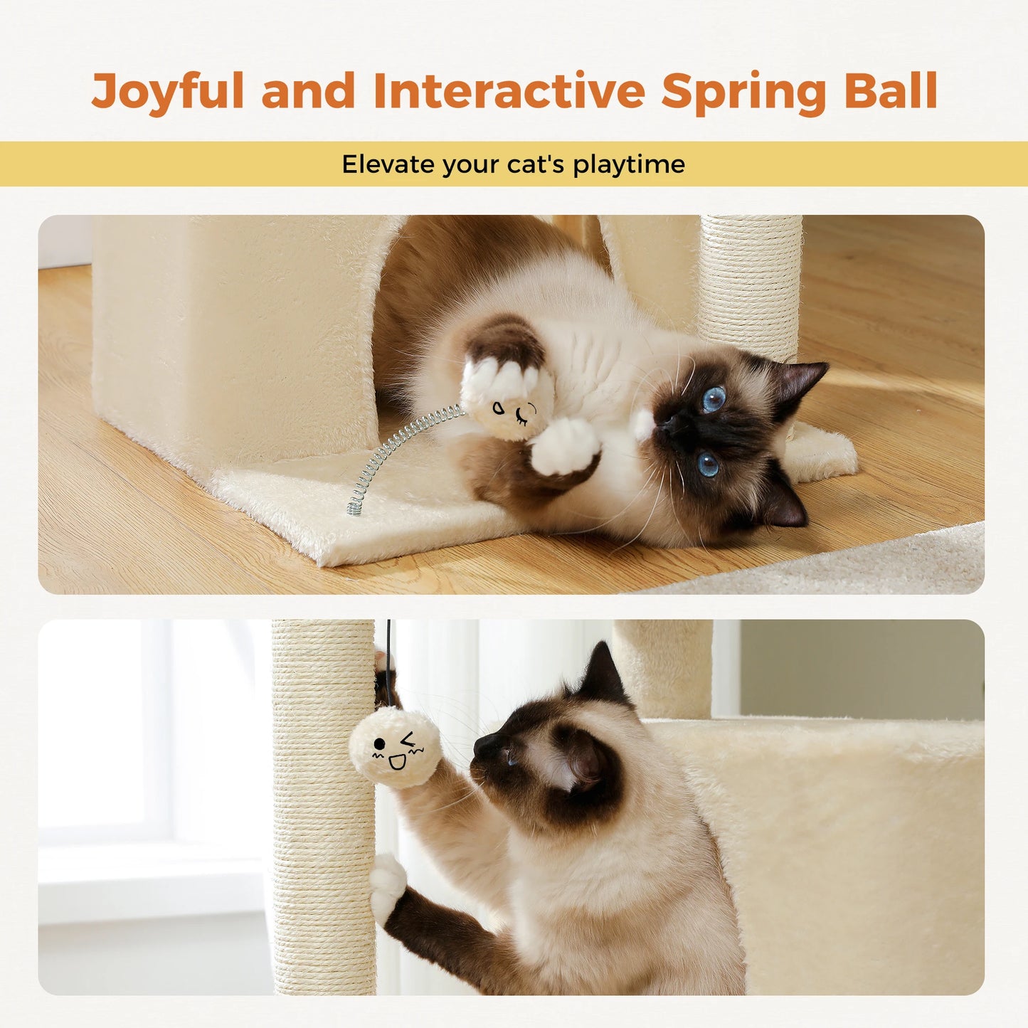 Large Cat Tree for Indoor Cats Multi-Level Cat Tower with Spacious Condos Sisal Scratching Pad