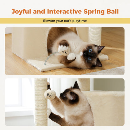 Large Cat Tree for Indoor Cats Multi-Level Cat Tower with Spacious Condos Sisal Scratching Pad