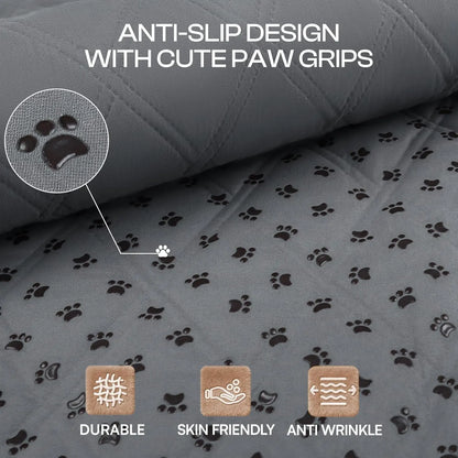 Waterproof Anti-Slip Dog Couch Cover Blanket with Non-Slip Bottom, Grey, 30x70 Inch