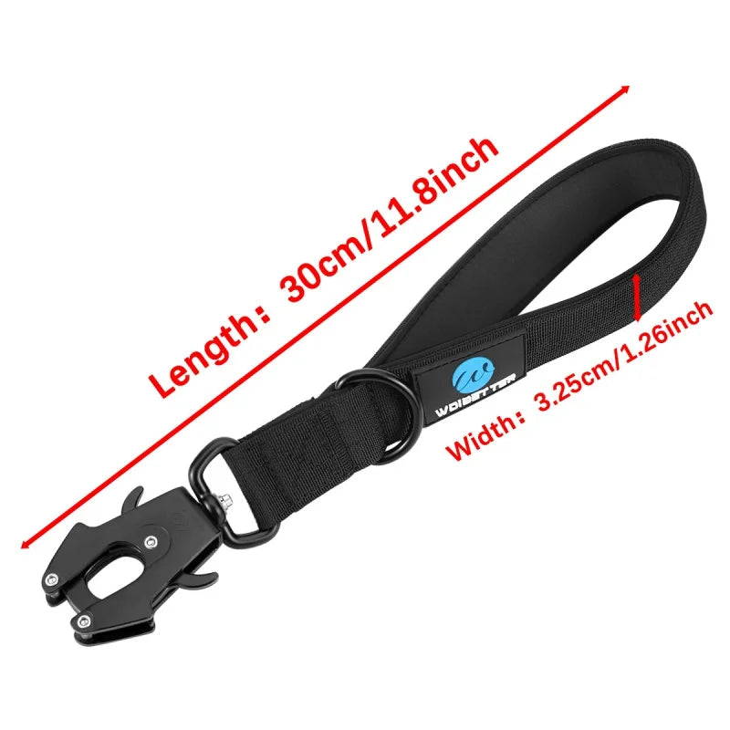 Short Dog leash, nylon traffic lead, large dog, military leash, metal buckle