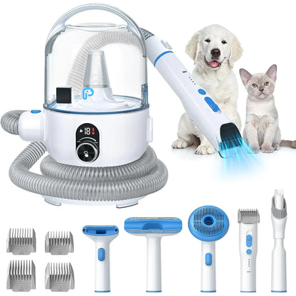 Pet Grooming Kit with 2L Vacuum Suction 99% Pet Hair, Professional Quiet Dog Grooming Vacuum Kit with 5 Grooming Tools