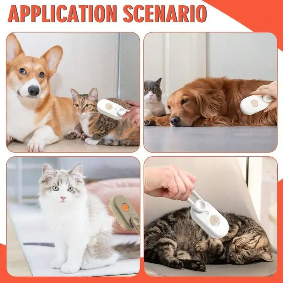 3-In-1 Pet Steam Brush