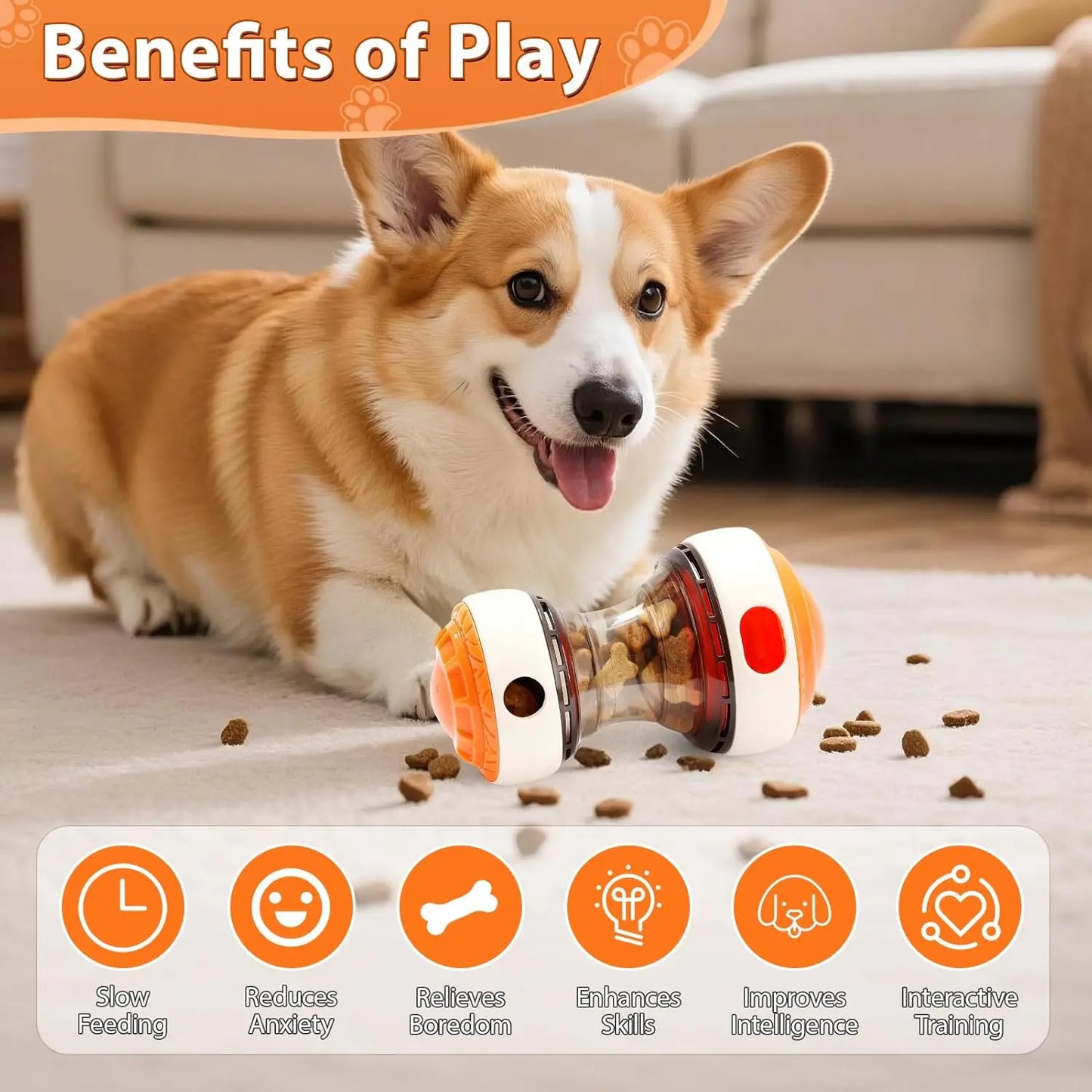Interactive dog toys for small dogs - Adjustable Treat Dispensing Ball