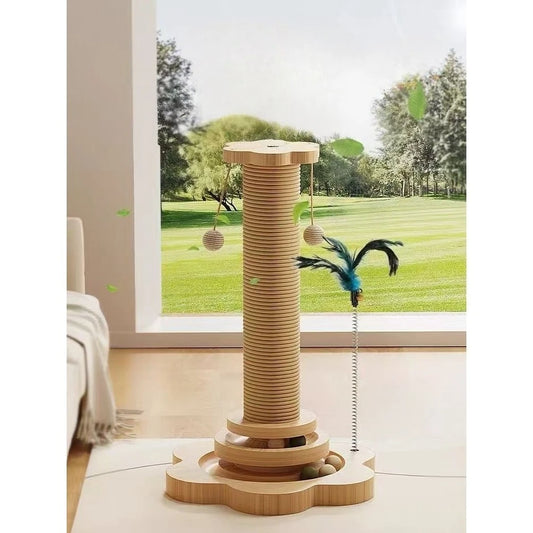 Cat Turntable with Sisal Scratching Post Balls and Stick