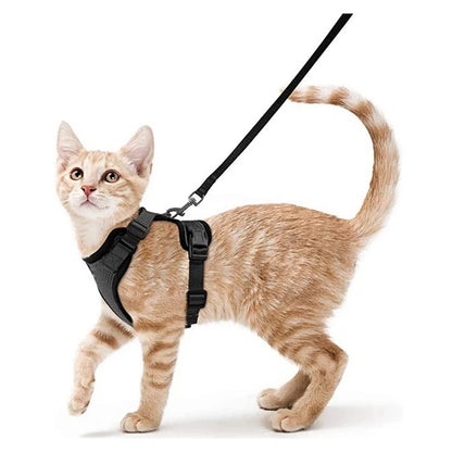 Escape Proof Cat Harness and Leash Set, Soft Adjustable Vest for Walking