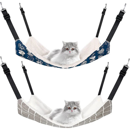 Cat Hanging Hammock with Adjustable Straps Double-Sided