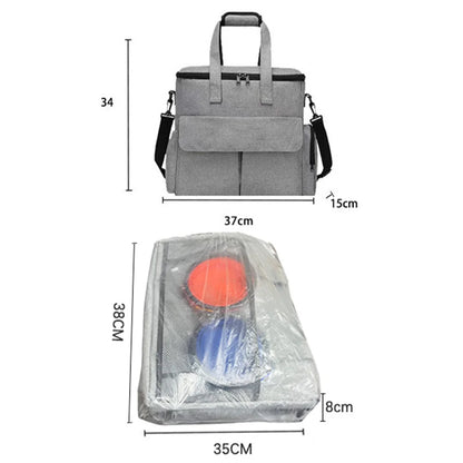 Pet Travel Bag Backpack Organizer for Week Away/Overnight, w/ 2 Food Bags 1 Waterproof Placemat 2 Foldable Bowls
