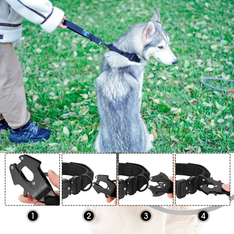 Short Dog leash, nylon traffic lead, large dog, military leash, metal buckle