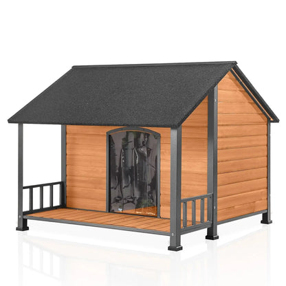Dog House Outdoor Dog Kennel with Chew Proof Strong Metal Frame (47.2" L x 45" D x 37.7",