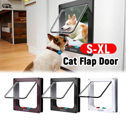 Cat Flap Door with 4 Way Security Lock