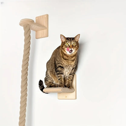 Climbing Rope with Perch 2 x 59.1 Inch Climbing Rope, Wall Mounted
