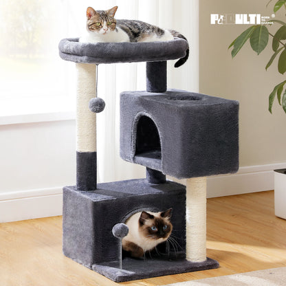 Large Cat Tree for Indoor Cats Multi-Level Cat Tower with Spacious Condos Sisal Scratching Pad