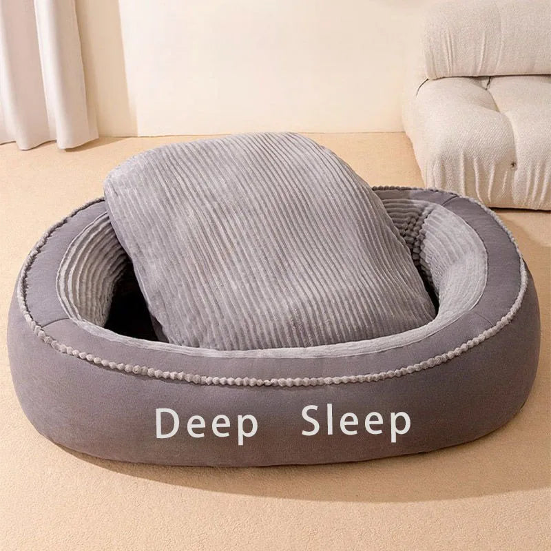 Pet Bed Round Dog Kennel Soft Washable Cushion Bed