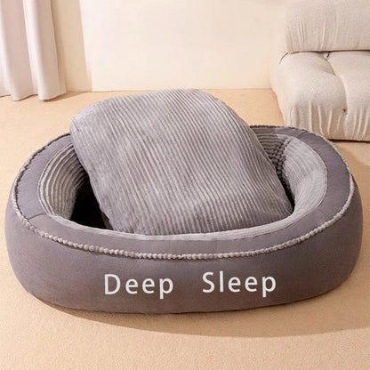 Pet Bed Round Dog Kennel Soft Washable Cushion Bed