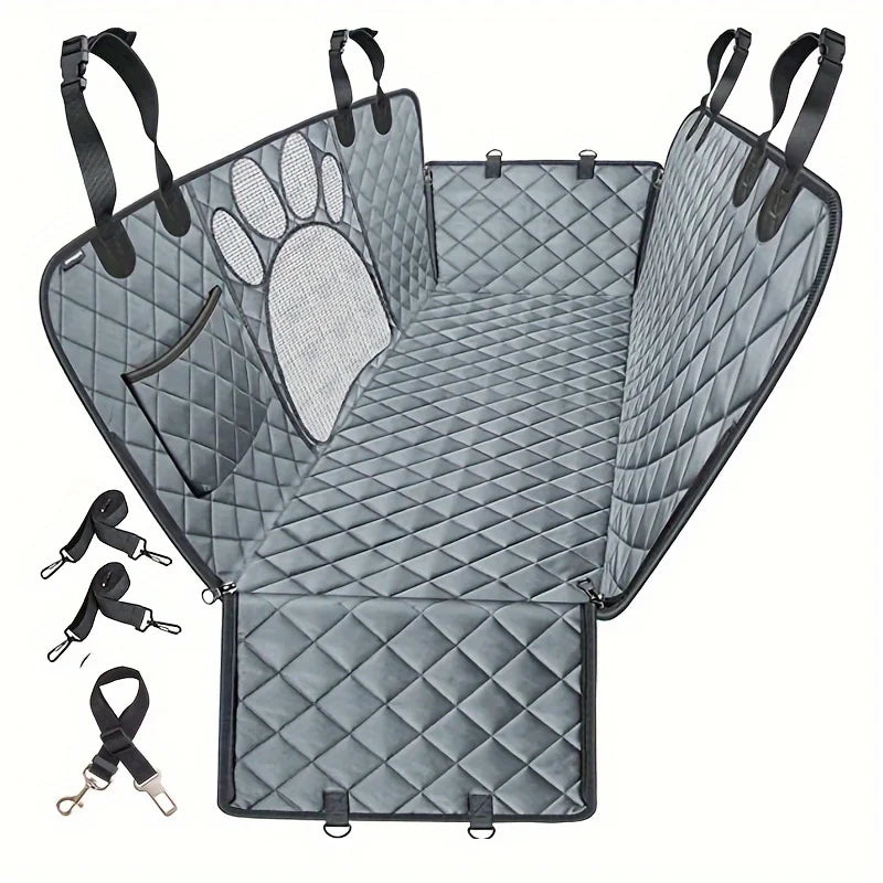 Dog Car Seat Cover, Hammock Style Heavy Duty Scratch Resistant Anti Slip Durable Soft Rear Seat Cover for Cars and Trucks