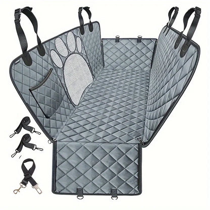 Dog Car Seat Cover, Hammock Style Heavy Duty Scratch Resistant Anti Slip Durable Soft Rear Seat Cover for Cars and Trucks