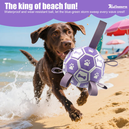 Dog Toys Soccer Ball with Straps, Interactive Dog Toys for Tug of War